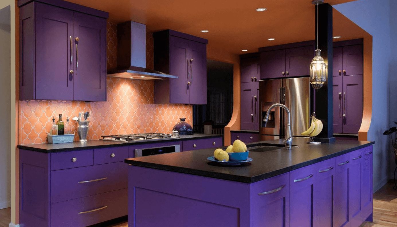 серо фиолетовая кухня