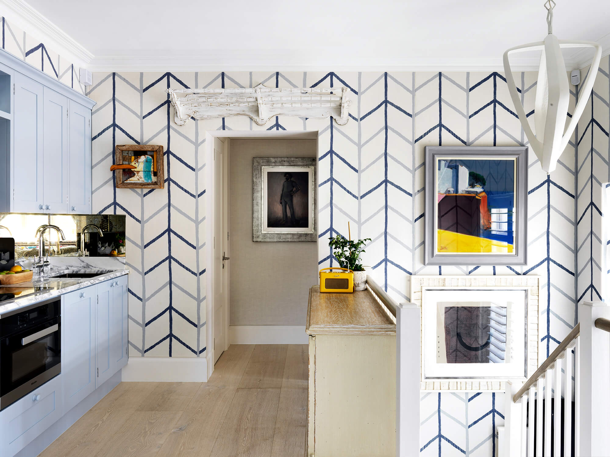 кухня в голубом цвете дизайн фото